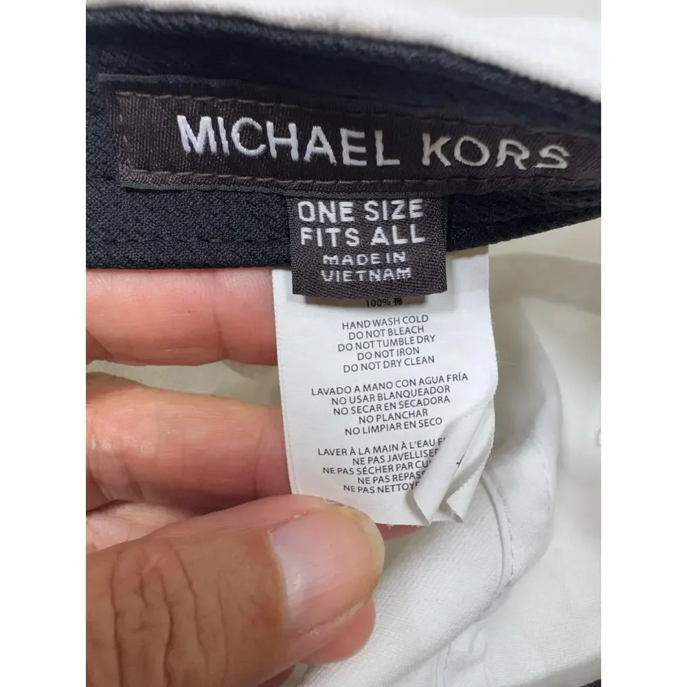 Michael Kors Designer White Baseball Cap One Size Fits All Hat Unisex Cotton